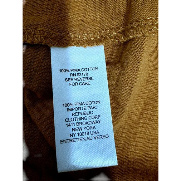 Industry Republic Bronze Double Flutter Ruffle Sleeve Pima Cotton Tee Sz 2X NEW - Picture 5 of 8